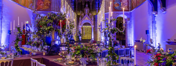 Silver and blue themed Events Venue