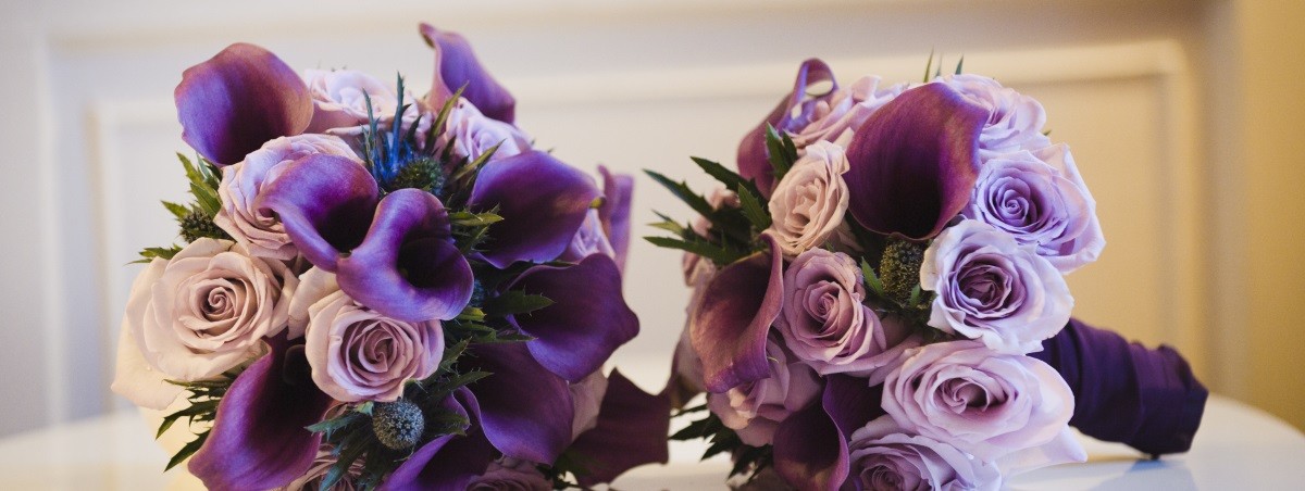 Wedding Flowers Design Purple Colours