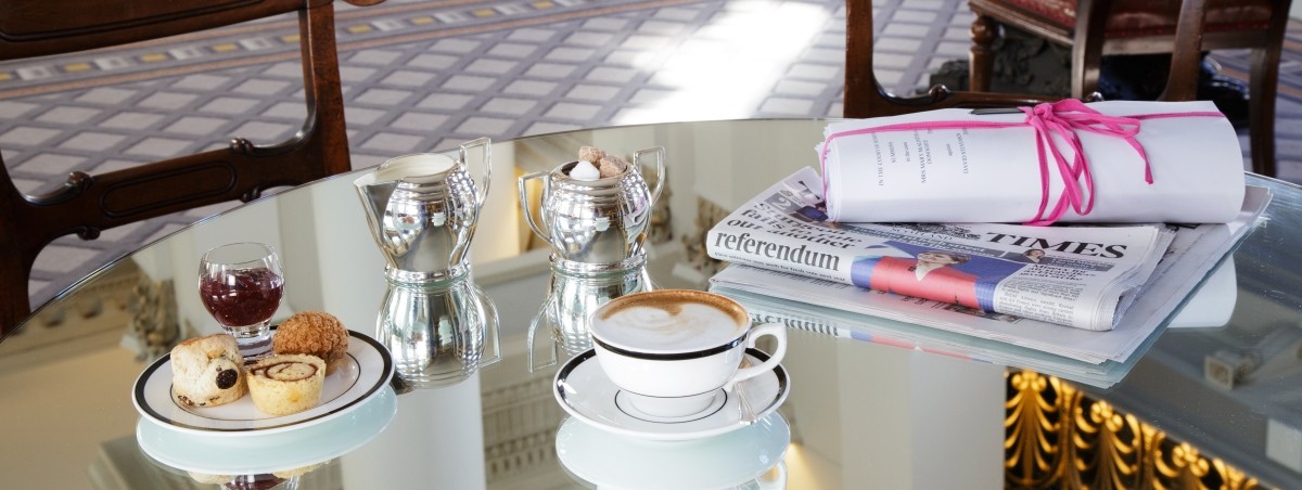 Cream tea, Colonnades at the Signet Library, Edinburgh