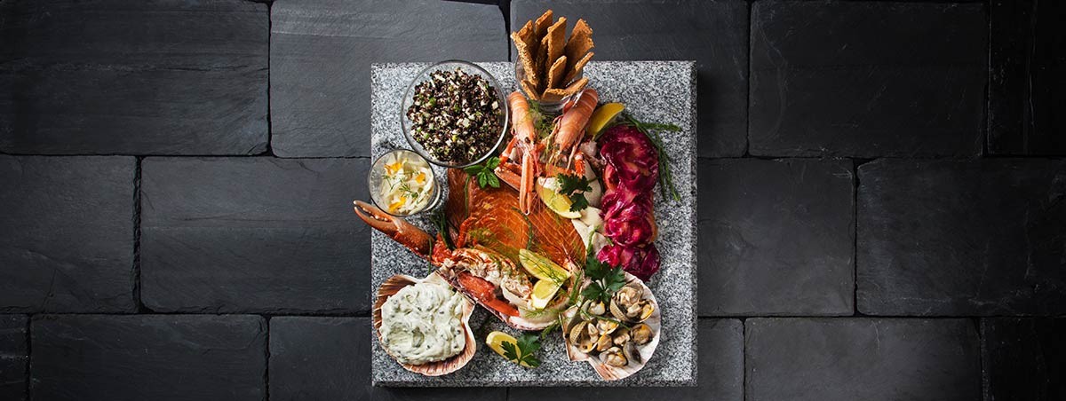 Scottish Seafood Slate Homemade Black Quinoa Salad