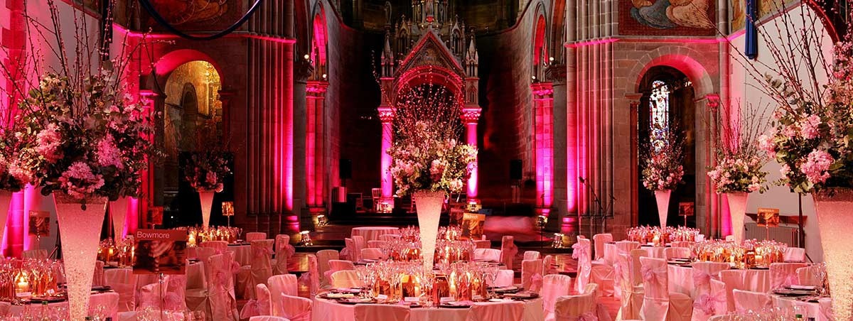 Pink Themed Wedding Lighting Edinburgh