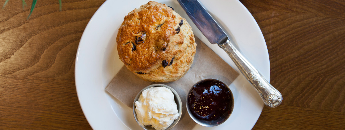 Traditional afternoon tea at Stables Tearoom, Hopetoun House 