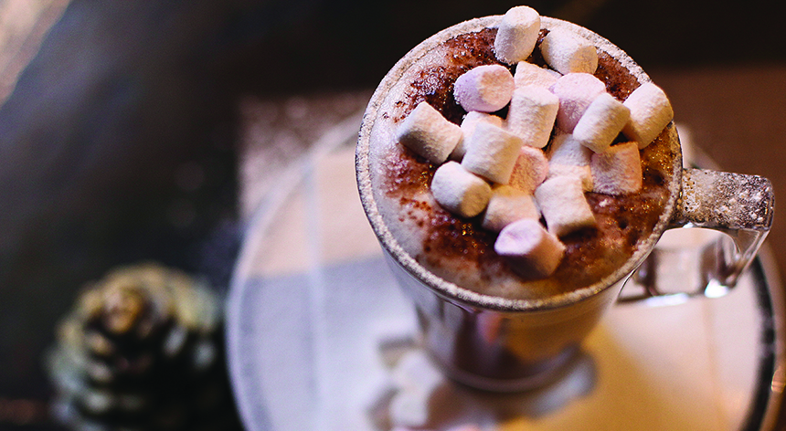 Festive drinks at Colonnades - build a luxury hot chocolate