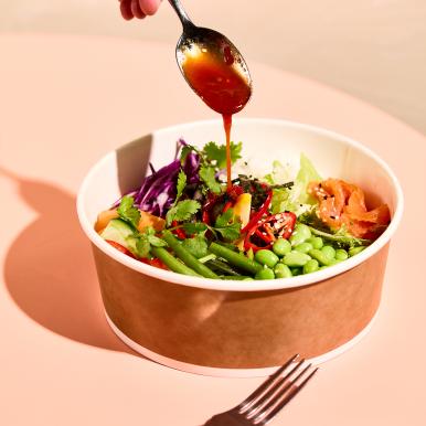 Kitchen Garden Poke Bowl with a Siracha Soy Sauce