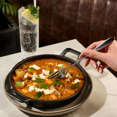 Spinach and Paneer Curry with Kitchen Garden Herb Raita