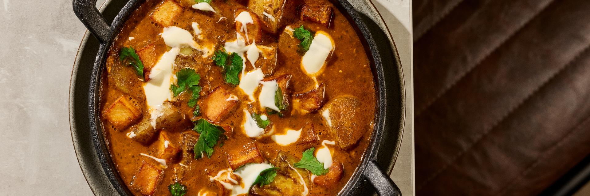 Summer Spinach and Paneer Curry with Kitchen Garden Raita
